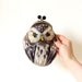 OWL Wet Felted coin purse Ready to Ship with bag frame metal closure Handmade gift for her under 50 USD