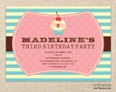 Cupcake Birthday Invitation Design by FLIPAWOO - Customized Printable File