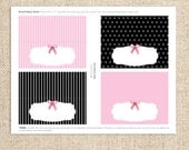 Paris Blank Tented Place Cards by FLIPAWOO - A Night in Paris Collection - Customized Printable File
