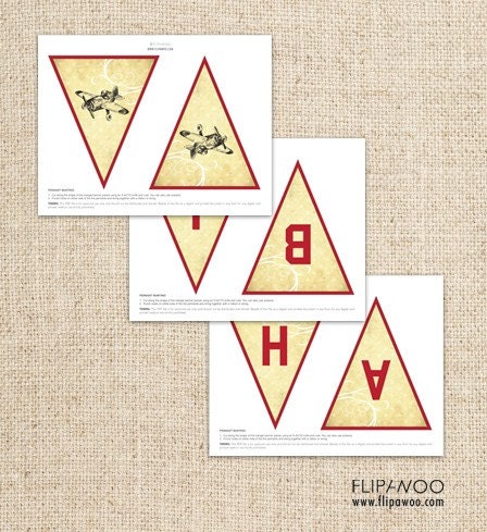 Vintage Airplane Pennant Banner by FLIPAWOO - Instant Download Printable PDF File