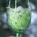 Vintage Green Diamond Pattern Glass Beaded Hanging Candle Holder or Bird Feeder