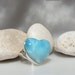Larimar heart ring size 6 3/4, Fall of Love - beautiful waterfall pattern pastel blue Larimar gemstone