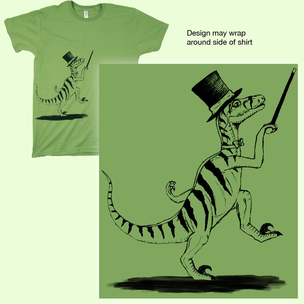 Fancy Pants Raptor With A Top Hat and Cane T-shirt