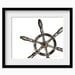 Ship Wheel Wall Art Print -Nautical Decor For Dudes - Men Centric- Grey Black- Under 20