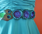 Peacock Rose Belt with Peacock Feathers (Style No. 1)