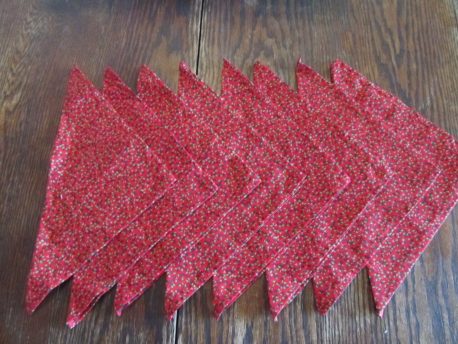 Festive Holly Cloth Napkins, Eco Friendly. Save a Tree