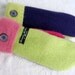 Handmade Mittens, Ladies or Teens, Upcycled, Purple, Lime, and Pink