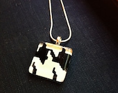 Houndstooth Print Square Pendant