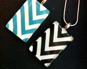 Chevron Print Large Pendant