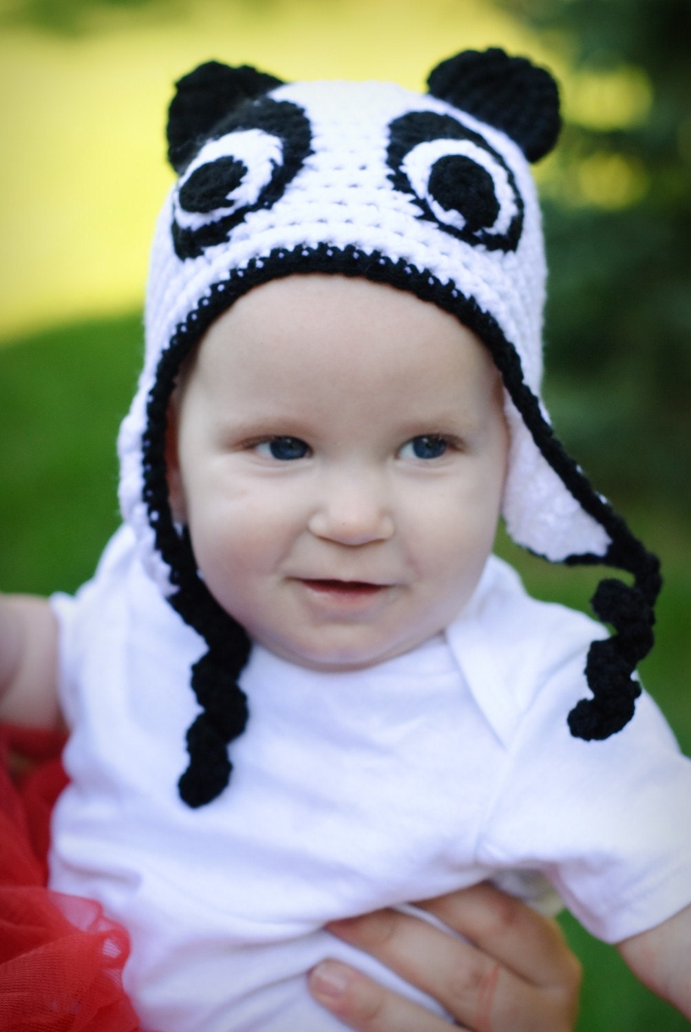 Precious Panda...Crocheted Hat...Size..NB - Adult.....Made to order in any size