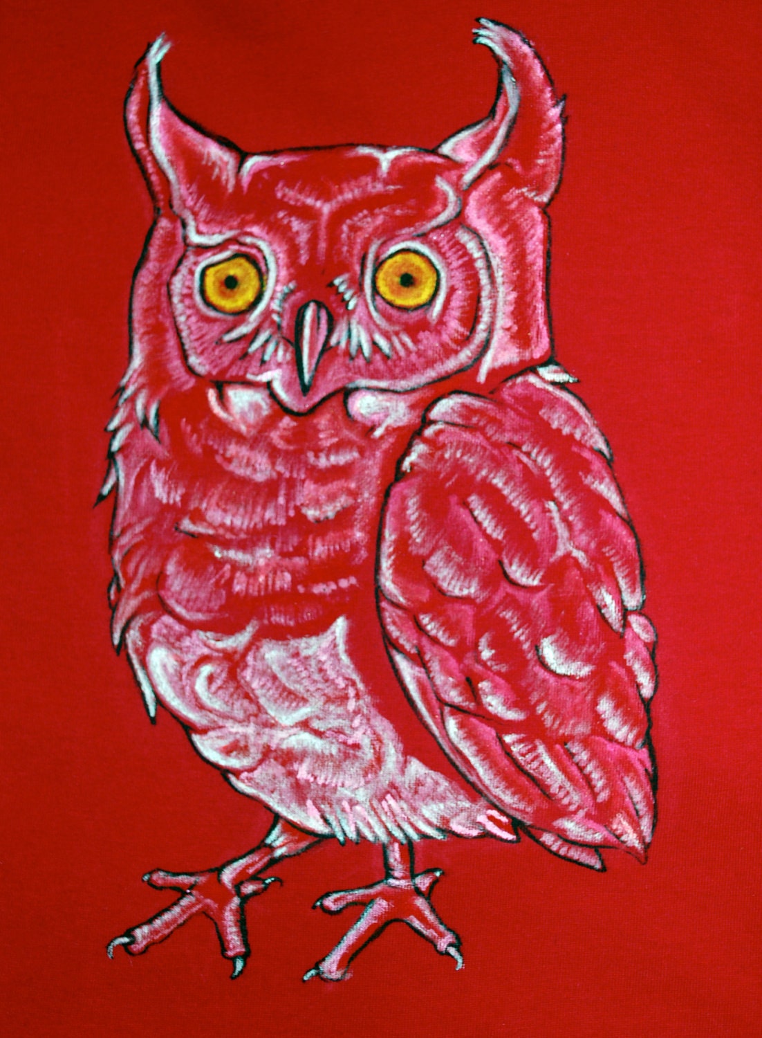 Owl hand painted tshirt