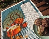 Vintage Swiss Tea Towel from 1968 - retro kitsch