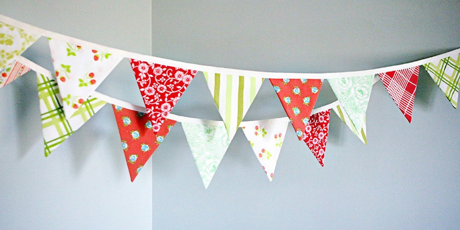 Christmas Party Bunting, Pennant Banner