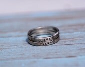 Reserved Listing: 2 rings with PRIORITY SHIPPING Rustic Hammered Stacking Rings in Sterling Silver-ONE Ring