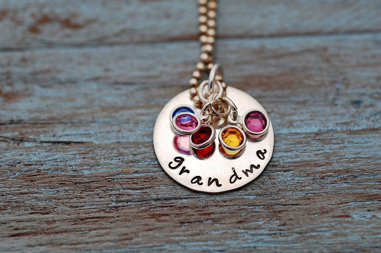 Buy grandmother birthstone jewelry - Hand Stamped Personalized GRANDMOTHER birthstone Necklace Silver Custom Grandma