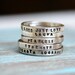Hand Stamped Stacking Rings in Sterling Silver-ONE Ring