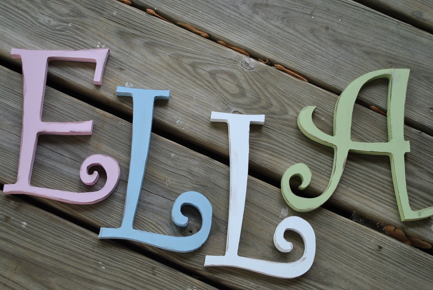 Handpainted Wall Letters - SIMPLY SOLID  Handpainted Letter (set) - Distressed or Solid Available