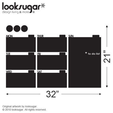 Chalkboard Decal Wall Planner - Wall Calendar for Home / Office - 0020