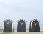 Beach Cabins Photography Normandy, France 8x10 French nautical home decor wall decor poster landscape color still life photography house
