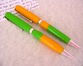 Recycled Corian Pens in Key Lime and Lemon Yellow - Gift Boxed Set of 2