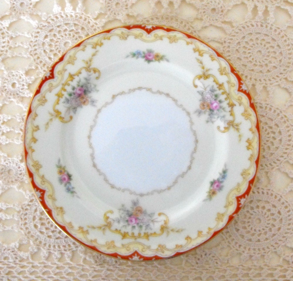 1930s Bread and Butter or Dessert Plate by Noritake China in Oradell Pattern