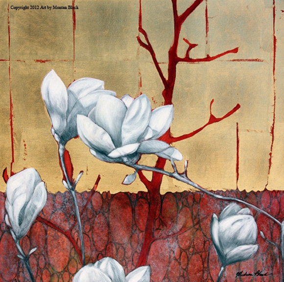 Flower Art - Magnolia Flower Art Print - Fine Art Print - The Awakening 16 x 20 Print