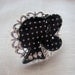 Black polka dot girl silhouette ring, harajuku jewelry