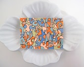 Miniature Art ACEO/ATC Orange Abstract Artist Trading Card Original