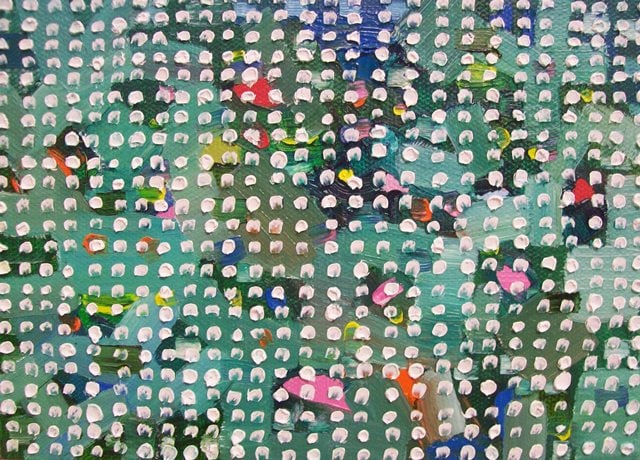 Original Abstract Painting Polka Dots