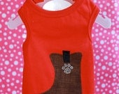 Red Medium Ribbed Tank with Appliqued Cowboy Boot
