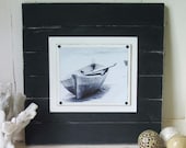 Xtra Large Distressed Black 21x21 Plank Frame 8x10 picture
