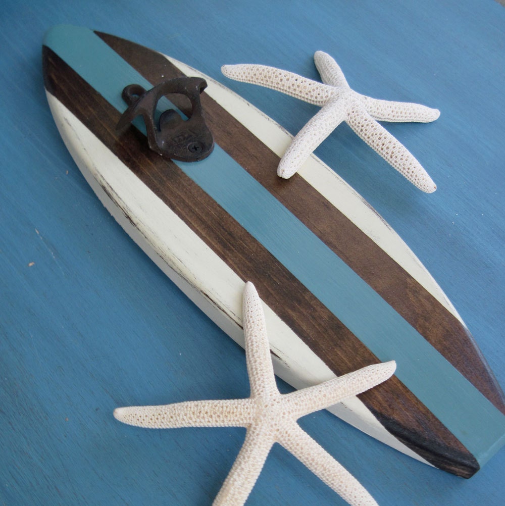 Surfboard Wall Mount Bottle Opener