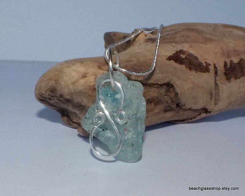 Sea Glass Beach Glass Bonfire Campfire Glass Necklace
