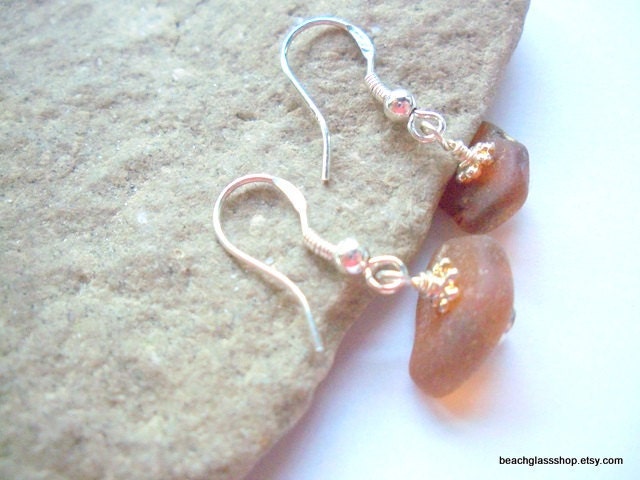 Seaglass Brown Earrings