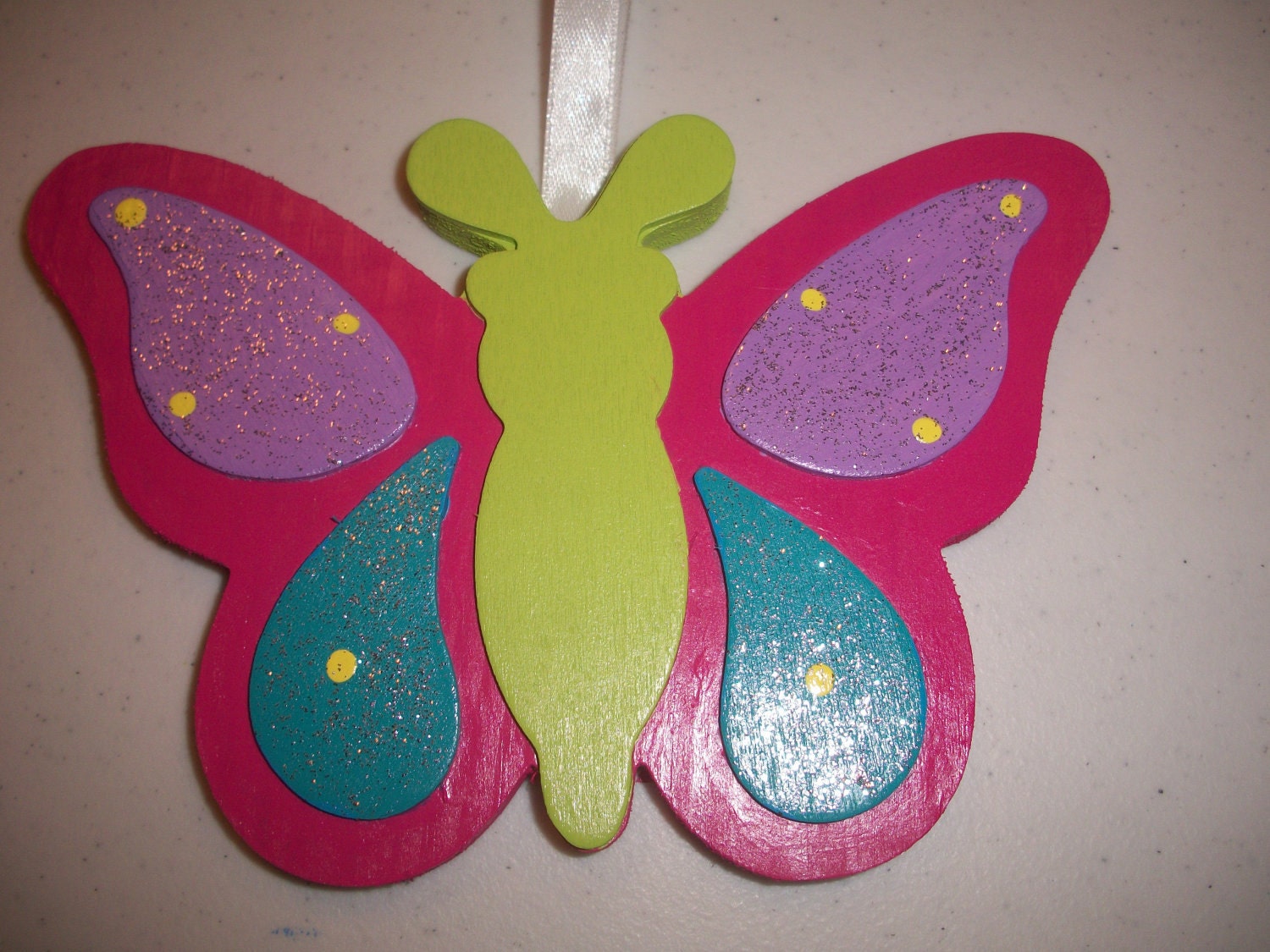 Hand Painted Wooden Bright Butterfly