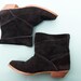 Womens Vintage Brown Suede Ankle Boots size 7 Retro Shoes
