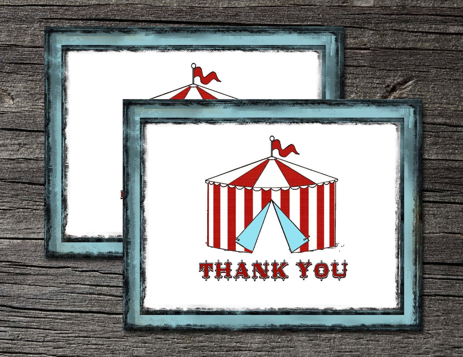 Vintage Circus Thank You Cards with envelopes