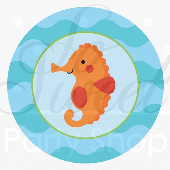 24 Birthday Party Favor Label Stickers - Under The Sea Theme- mermaid Il_570xn