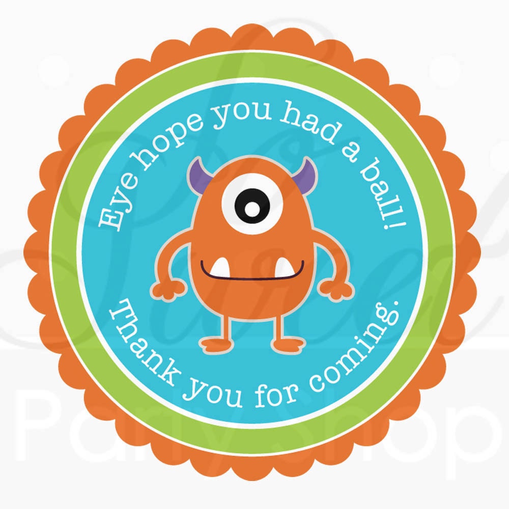 24 Birthday Favor Sticker Labels - Monsters Aliens - Personalized - Boys Birthday Party Decorations Il_570xn