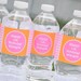 10 Water Bottle Labels Personalized - 1st Birthday Party Decorations - Orange, Pink and White Polkadots