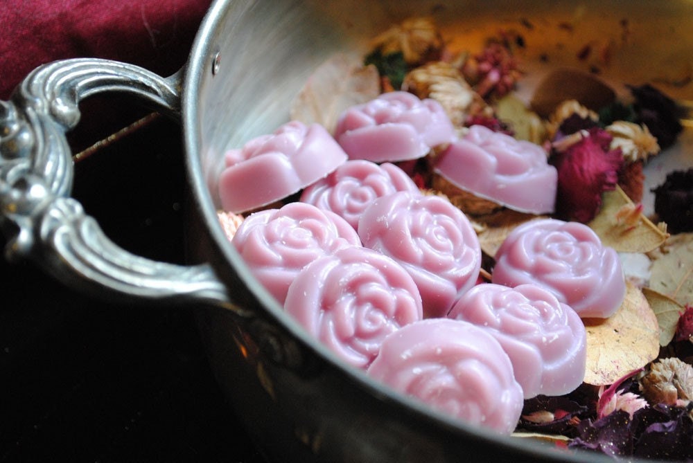4 (Four) Soy Candle Tarts - Floral - Rose Pink