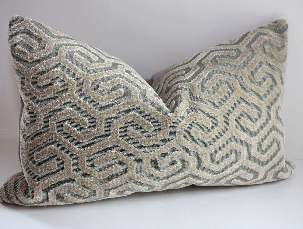 Luxurious Geometric Pillow Cover / 12x20 Lumbar / Art Deco Style