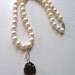 Lustrous Pearl Choker with Smokey Topaz Pendant