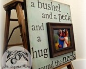 Baby Picture Frame Custom BUSHEL and a PECK Baby Shower Baptism Christening First Birthday 16x16 Nursery Wall Decor Wall Sign