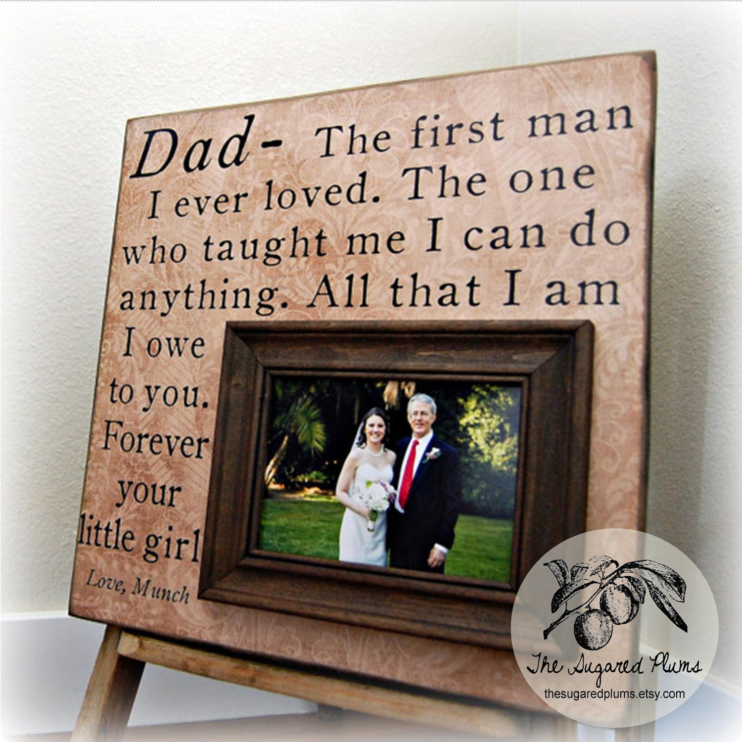 Father of the Bride Parents Thank You Gift Personalized Picture Frame 16x16 Mother of the Bride Parents of Wedding Gift Custom Frames