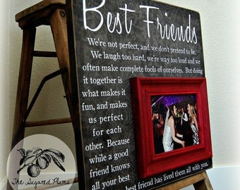 Best Friend Bridesmaid Sister Maid of Honor Personalized Picture Frame16x16 Wedding Gift The Sugared Plums