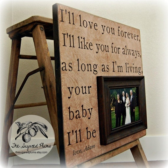 Father Of The Bride Picture Frame Custom Wedding Gift Personalized 16x16 LOVE YOU FOREVER Mother Of The Bride Parents Dad Men Gift