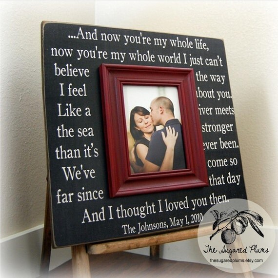 Frame Personalized Picture Frame 16x16 YOU're My WHOLE LIFE Anniversary Love Father Mother Parents Song Vows The Sugared Plums
