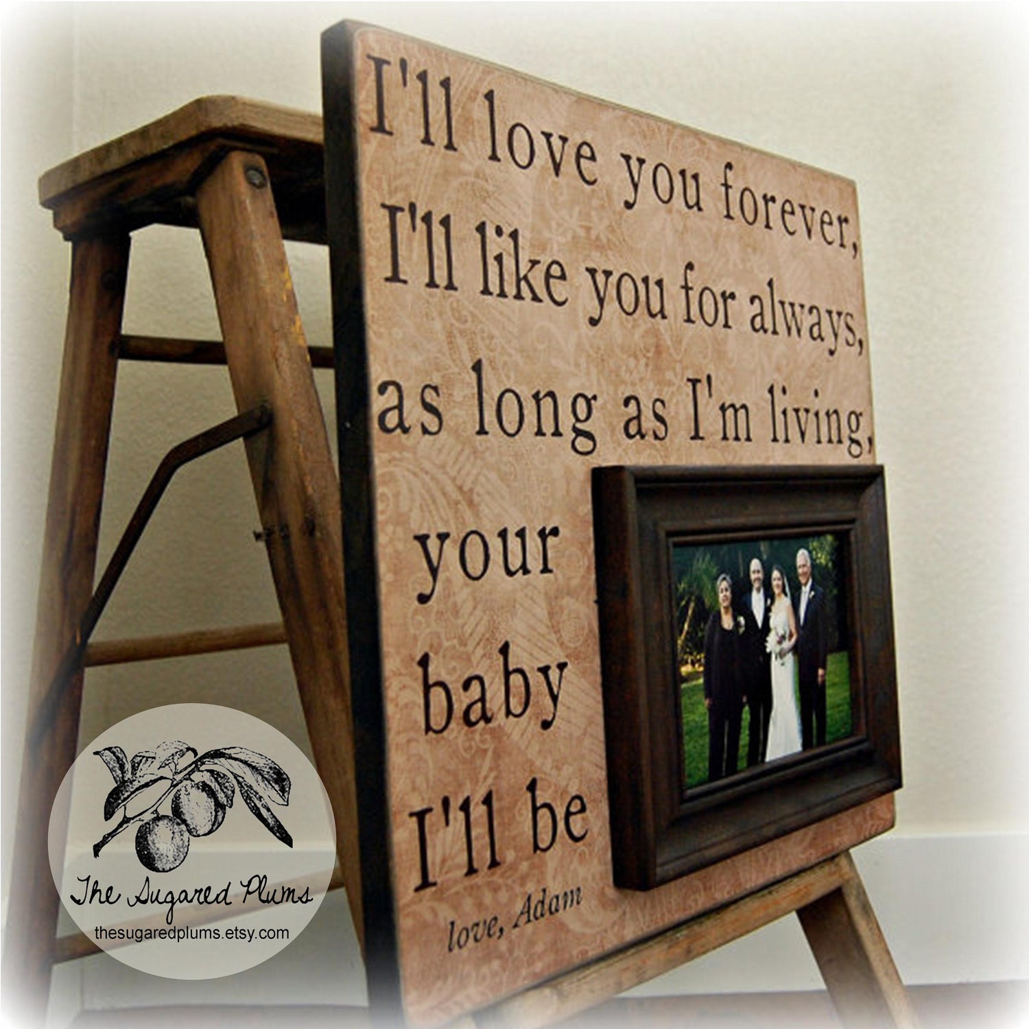 Father Of The Bride Picture Frame Custom Wedding Gift Personalized 16x16 LOVE YOU FOREVER Mother Of The Bride Parents Dad Men Gift