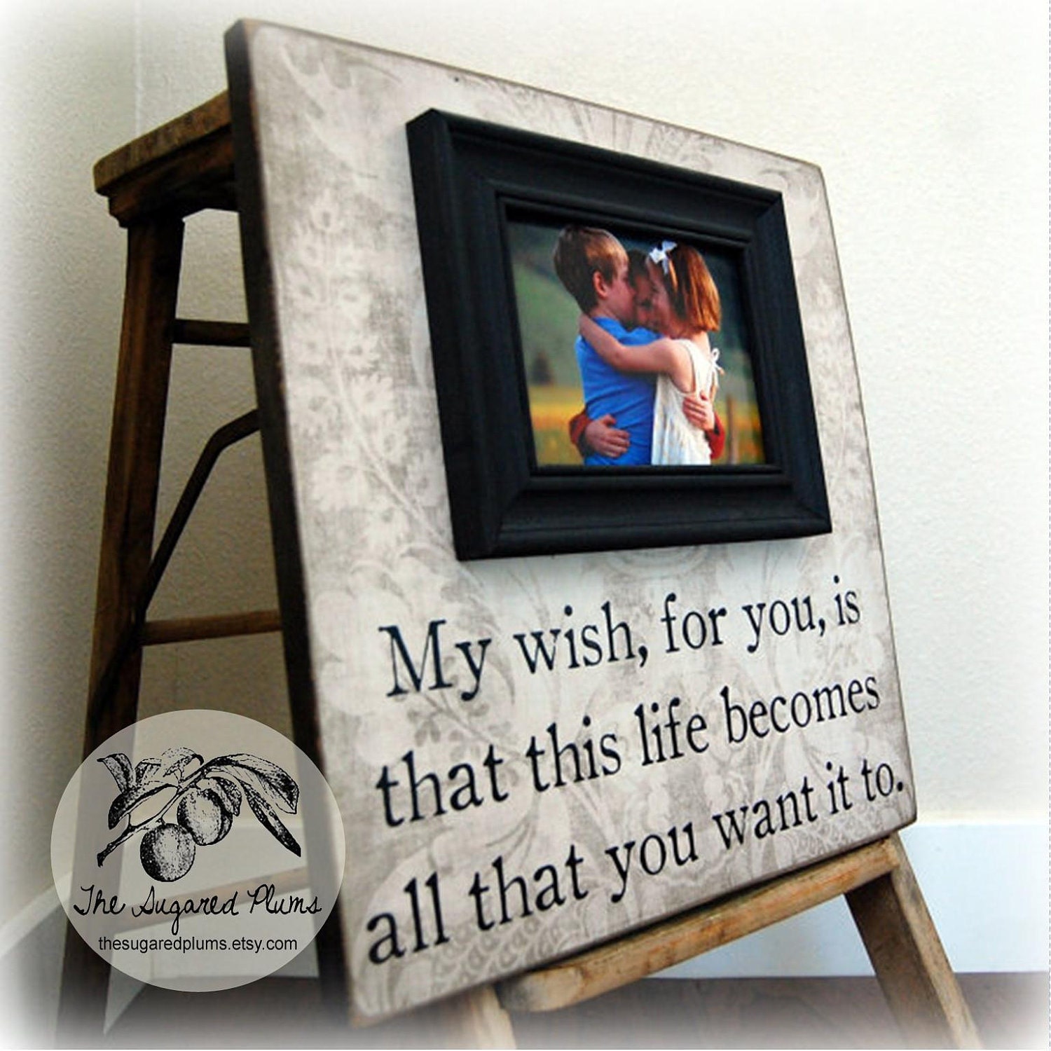 BABY PICTURE FRAME Personalized Custom Picture Frame 16x16 My Wish For You Baby Shower Baptism Christening First Birthday Gift Godparents
